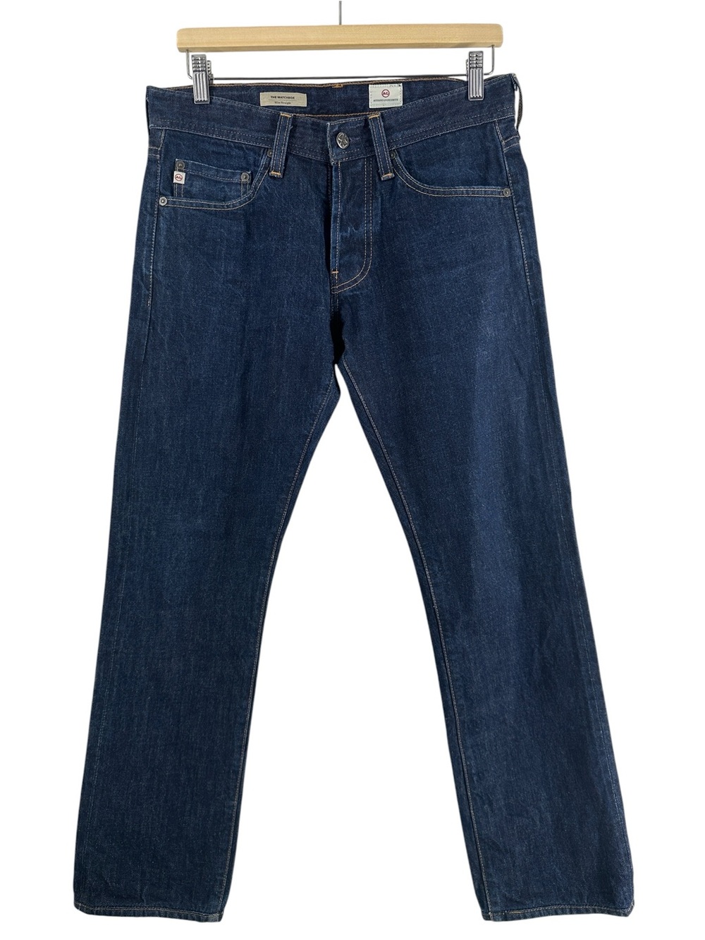 AG Adriano Goldschmied The Matchbox Slim Straight Dark Blue Denim Jeans 30x34